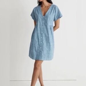 Button-Front V-Neck Mini Dress Sz XXS
